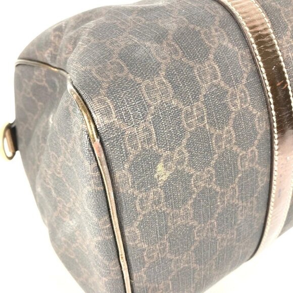 GUCCI GG Plus logo Bag Hand Bag PVC/Leather Brown - Picture 16 of 16